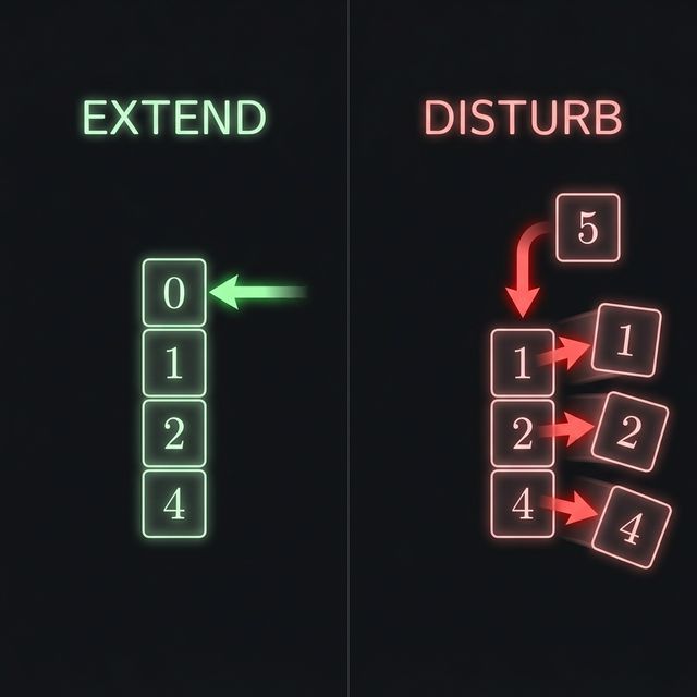 Extend vs Disturb — push when smaller, pop when larger