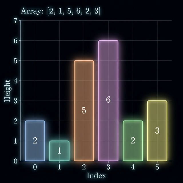 Array visualized as a histogram with index on x-axis and value on y-axis